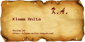 Klemm Anita névjegykártya